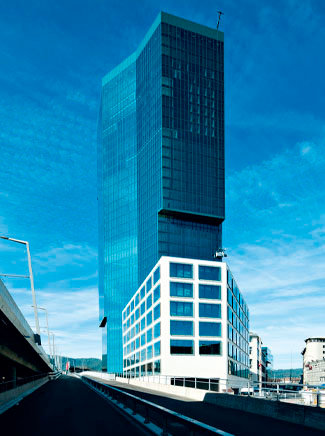 Prime Tower in Zurich from the front