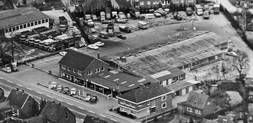 Aerial view of the old offices and workshop on Waldstraße in Lingen